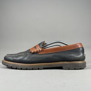 G.H. Bass Weejuns Lenox Men 13M Navy Lug Leather Slip On Penny Loafer Dress Shoe